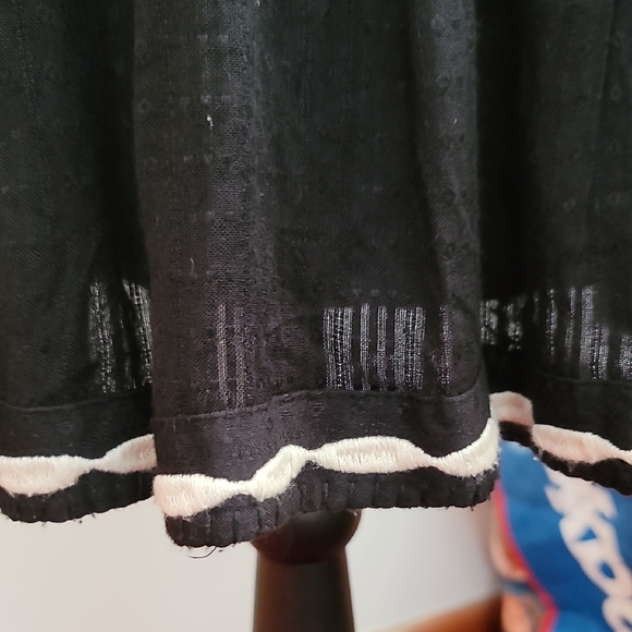 Free People Black Mini Dress with Cream Embroidery - Picture 6 of 11